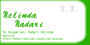 melinda madari business card